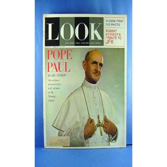 vintage Look Magazine, February 25, 1964 JFK Pope Paul - Picture 1 of 1